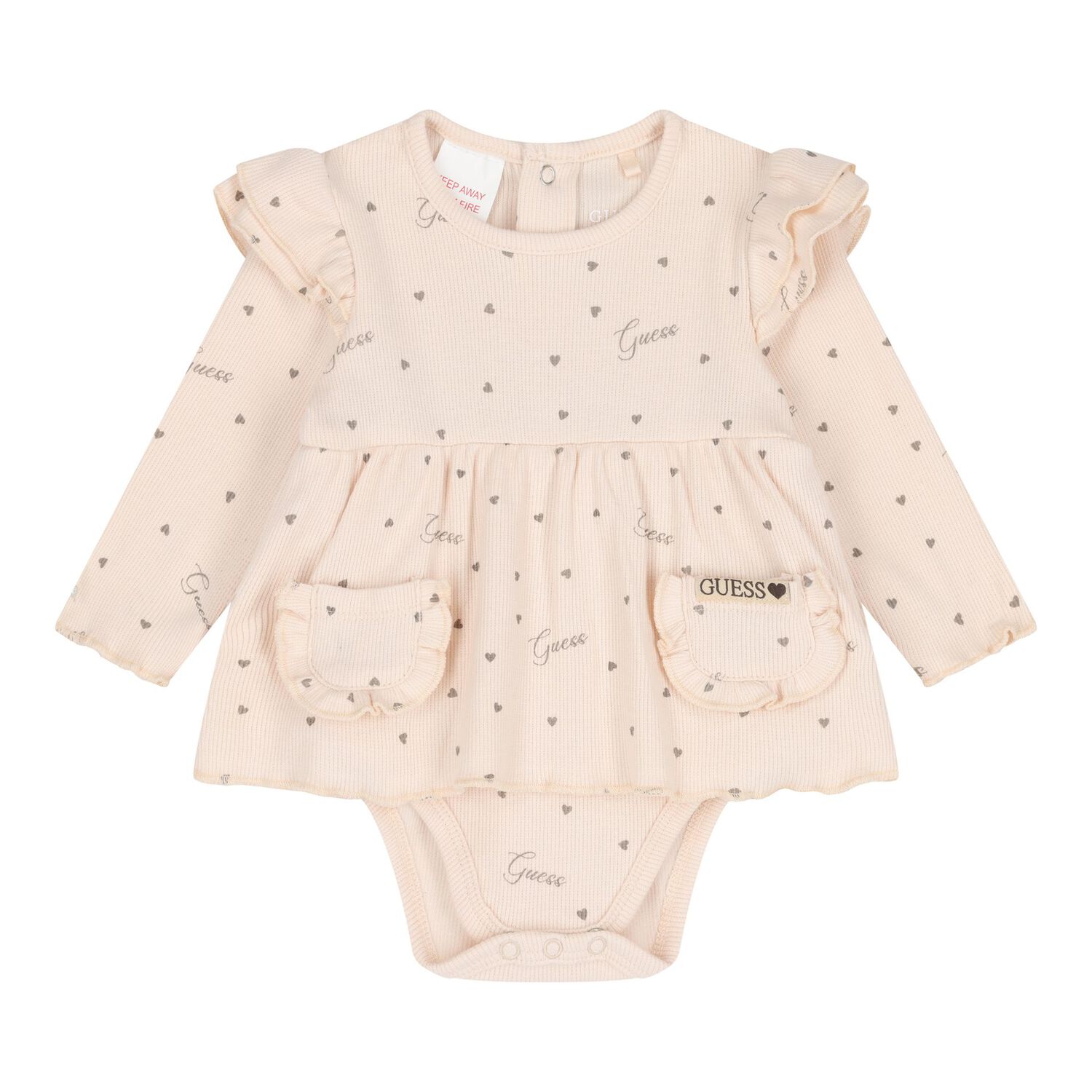 Baby Girls Beige Heart Bodysuit Gift Set, 2, hi-res image number null