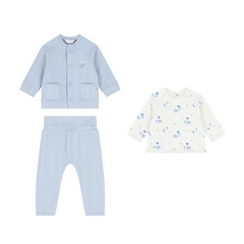 Baby Boys White & Blue Balloon Tracksuit ( 3 Piece )