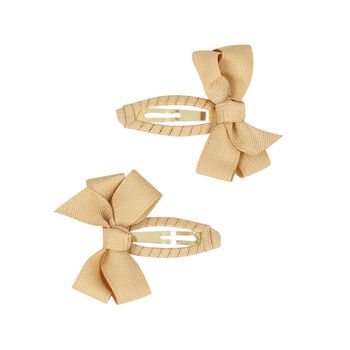 Girls Gold Bow Hairclips ( 2-Pack )