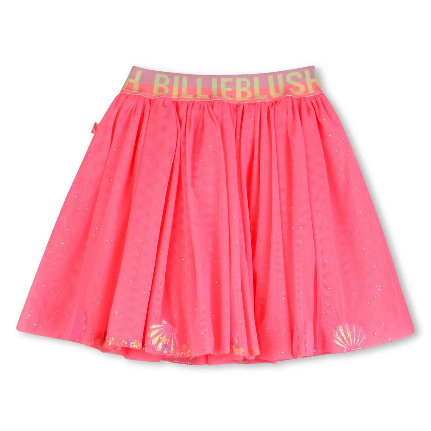 Girls Pink Seashells Tulle Skirt, 1, hi-res