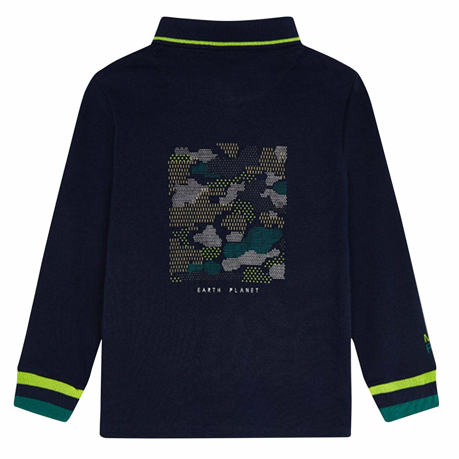 Boys Navy Abstract Polo Shirt, 1, hi-res