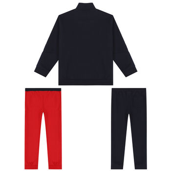 Boys Navy & Red Logo Tracksuit