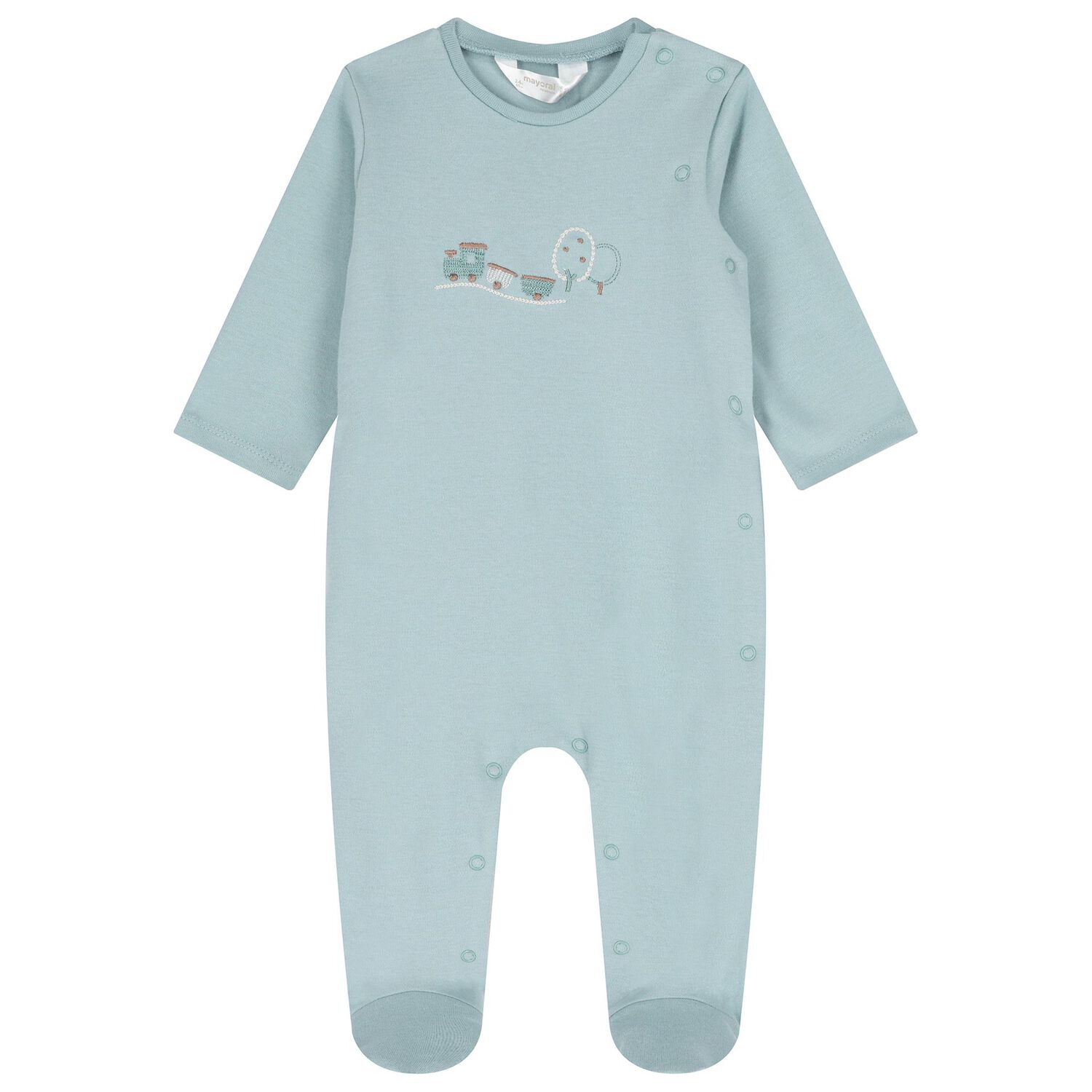 Baby Boys White & Green Train Babygrows ( 2-Pack ), 3, hi-res