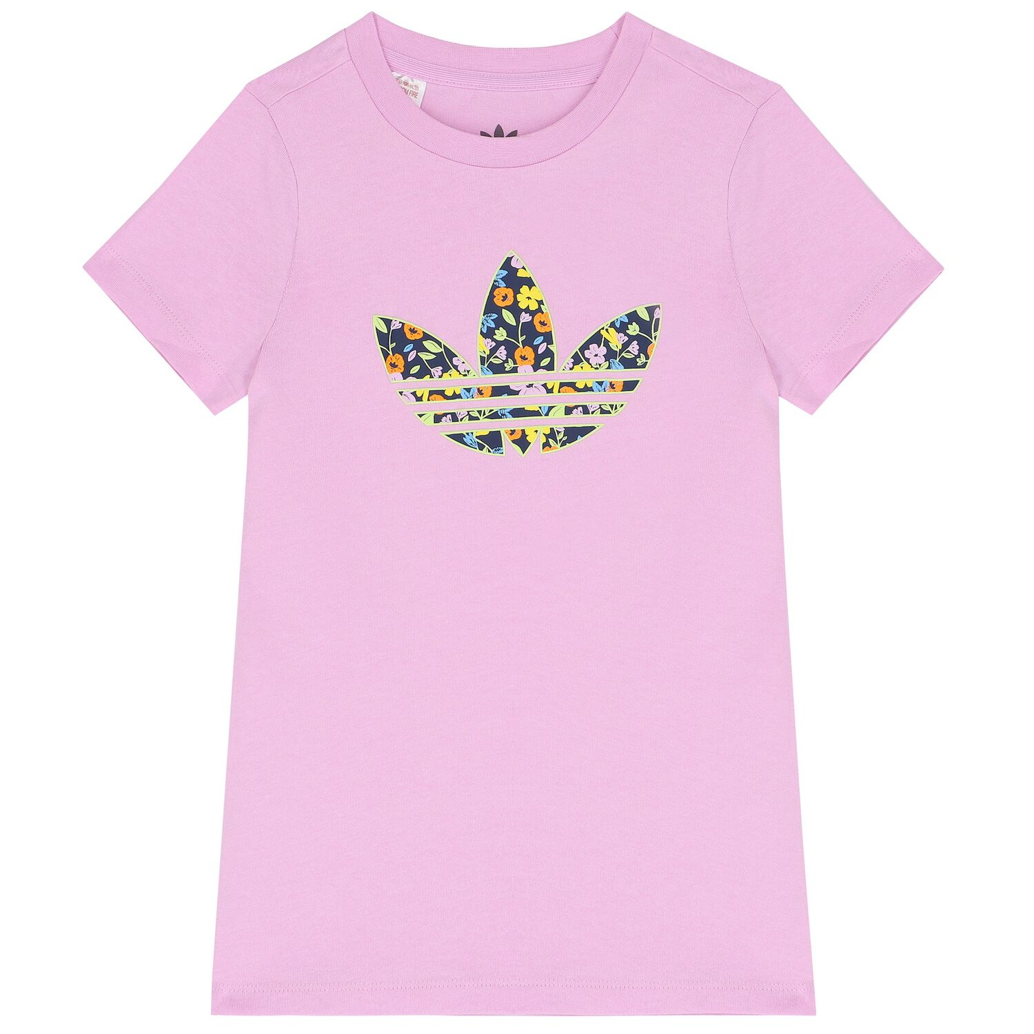 Girls Pink Trefoil Logo T-Shirt Dress, 1, hi-res image number null