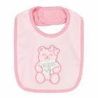 Baby Girls Pink Teddy Bib, 2, hi-res