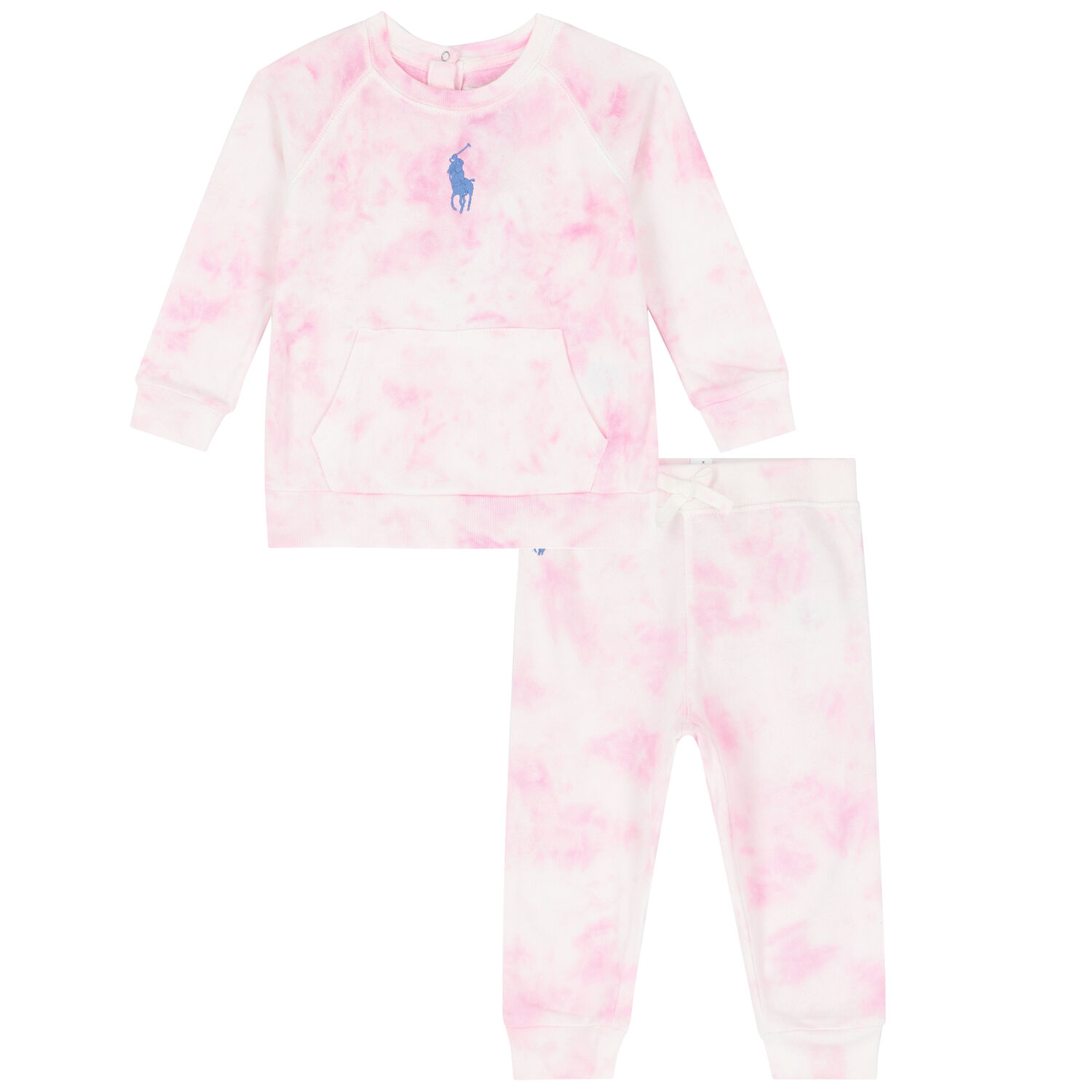 Baby Girls Pink Logo Tie Dye Tracksuit, 1, hi-res