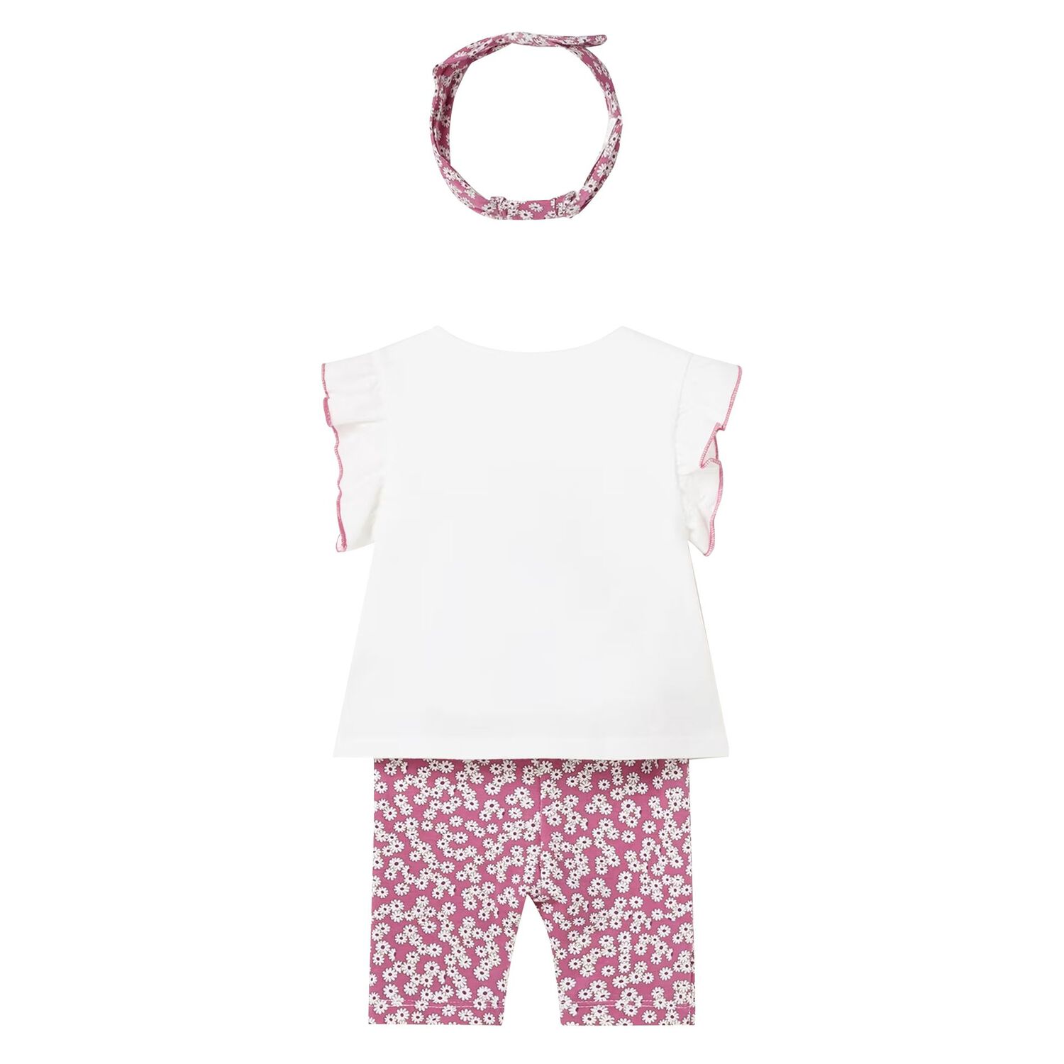 Baby Girls White & Pink Leggings Set, 1, hi-res