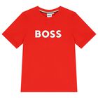 Boys Red Logo T-Shirt, 7, hi-res