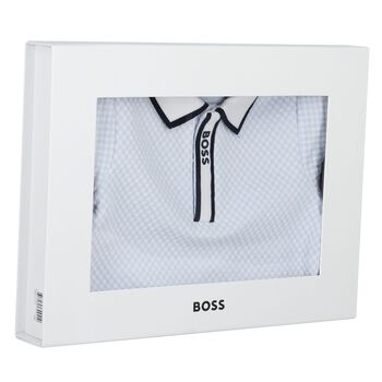 Baby Boys Blue & Navy Blue Logo Short Set