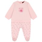 Baby Girls Pink Teddy Bear Logo Babygrow, 3, hi-res