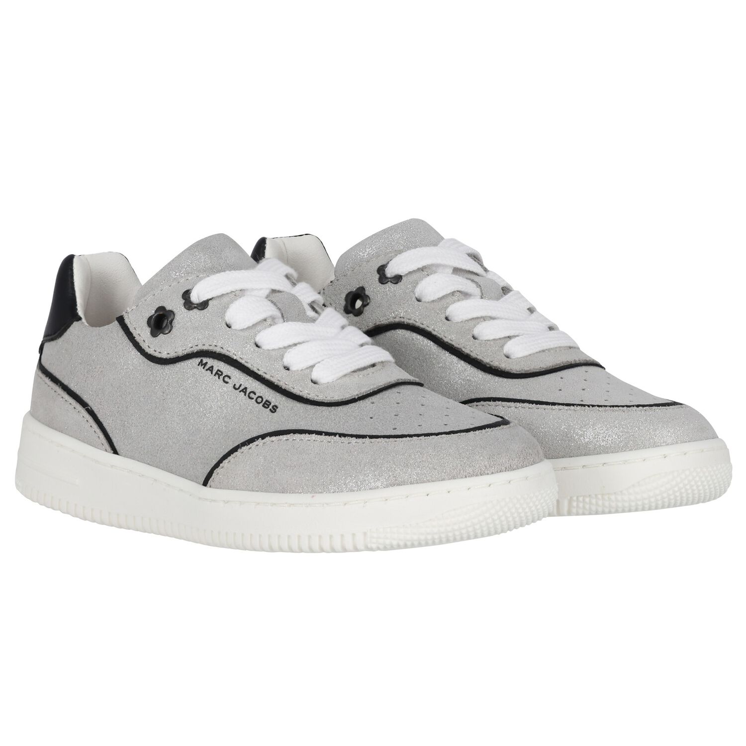 Girls Grey Logo Suede Trainers, 1, hi-res
