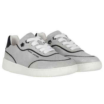 Girls Grey Logo Suede Trainers