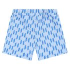 Boys White & Blue Ikonik Karl Shorts Set, 1, hi-res