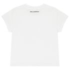 Girls White Logo T-Shirt, 1, hi-res
