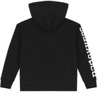 Black Logo Hooded Zip-Up Top, 1, hi-res