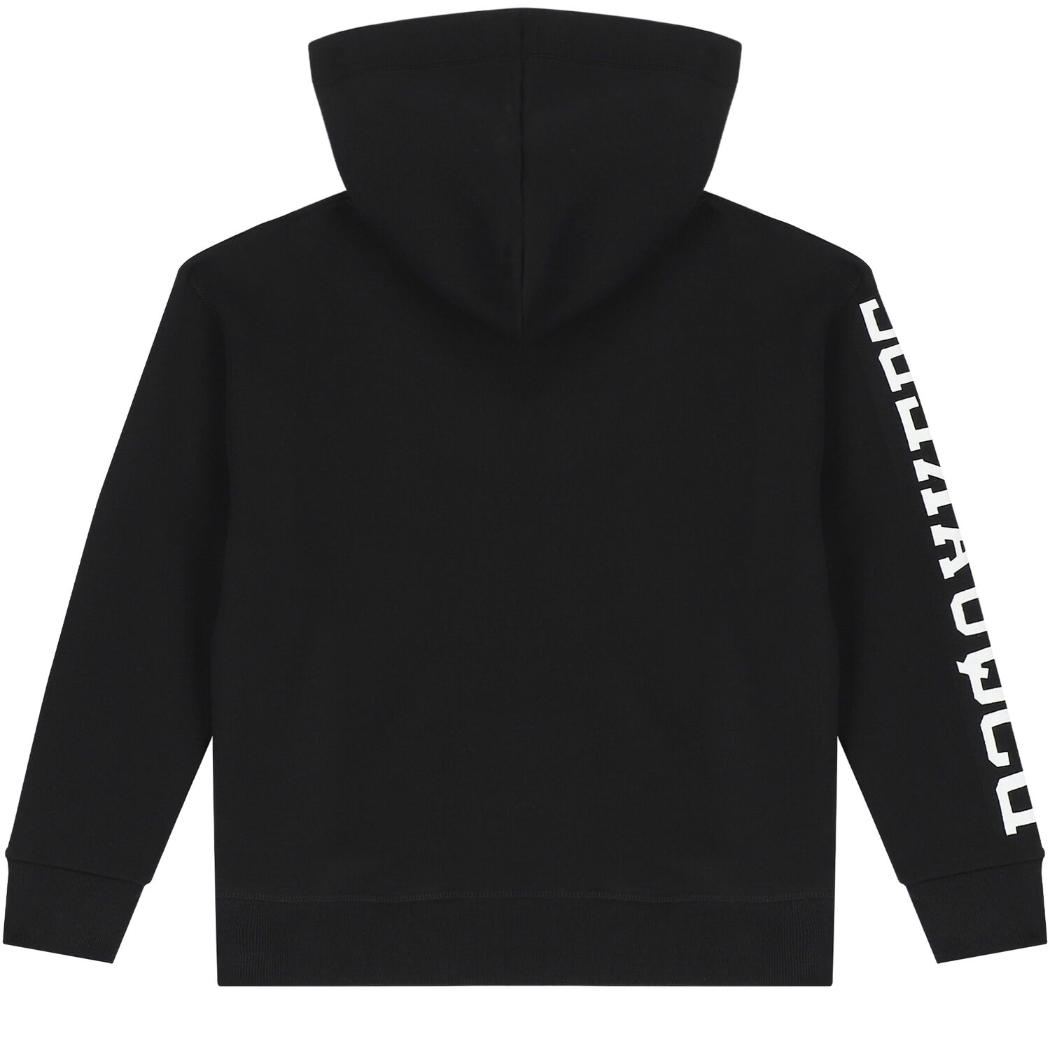 Black Logo Hooded Zip-Up Top, 1, hi-res