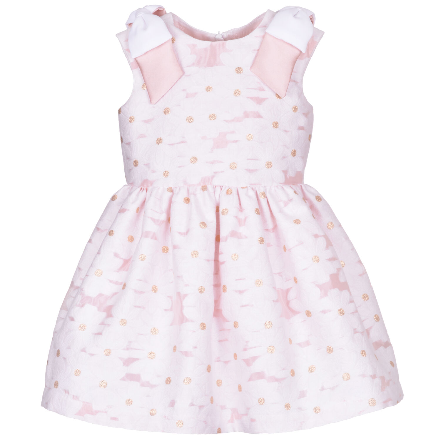 Girls White & Pink Floral Dress, 1, hi-res
