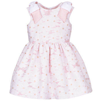 Girls White & Pink Floral Dress