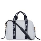 Baby Girls Blue Logo Striped Changing Bag, 1, hi-res