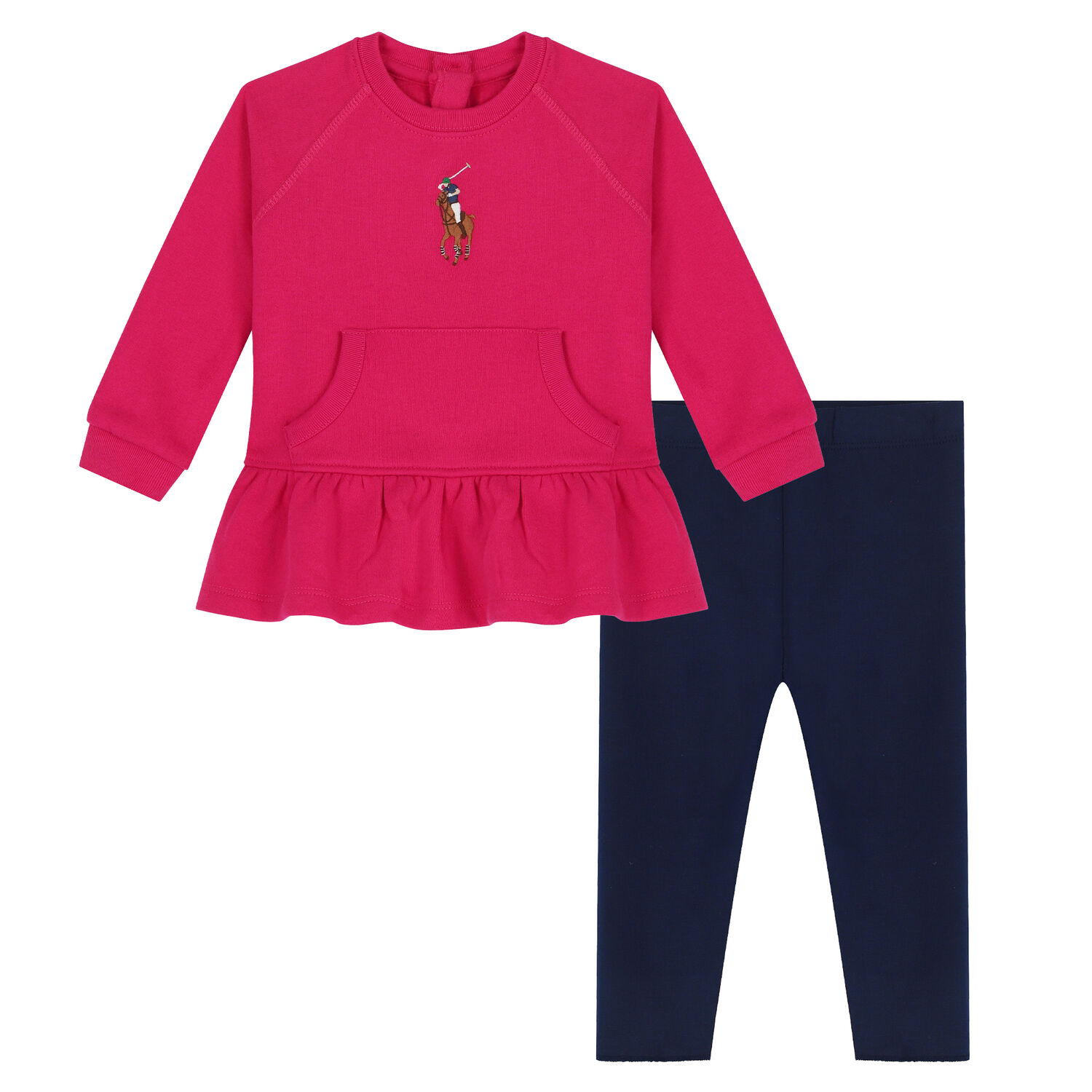Baby Girls Pink & Navy Leggings Set, 1, hi-res