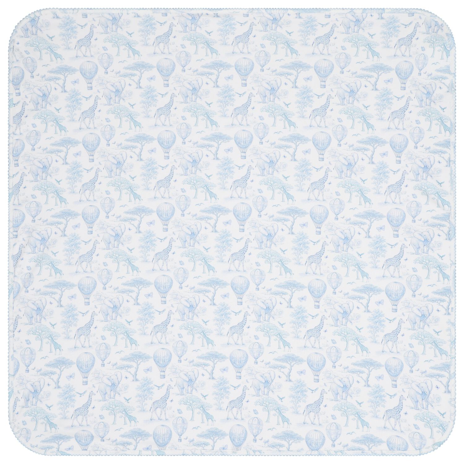 Baby Boys White & Blue Africa Blanket, 1, hi-res