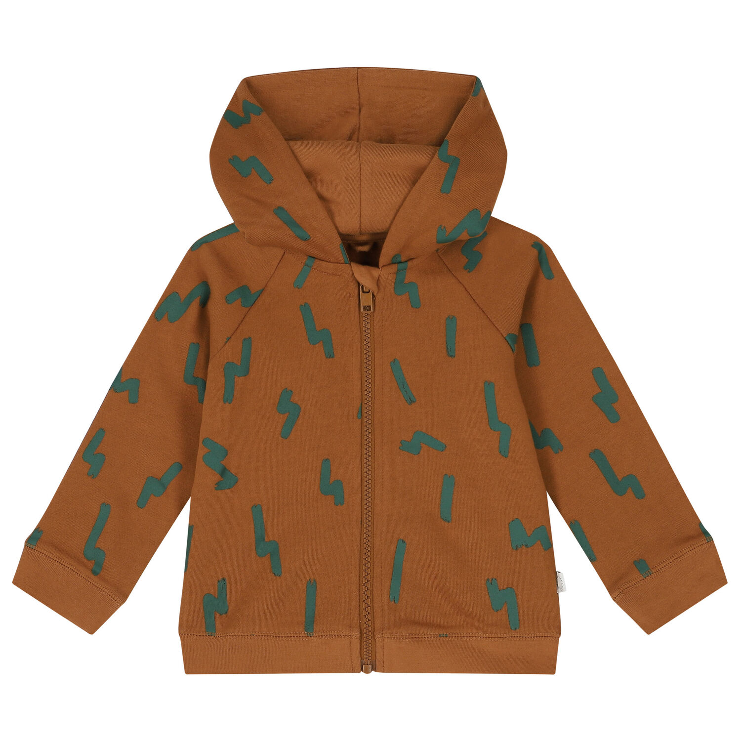 Younger Boys Brown Bear Hooded Zip Up Top, 1, hi-res image number null