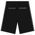 Boys Black Logo Shorts, 1, hi-res