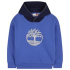 Boys Blue Logo Hooded Top, 1, hi-res