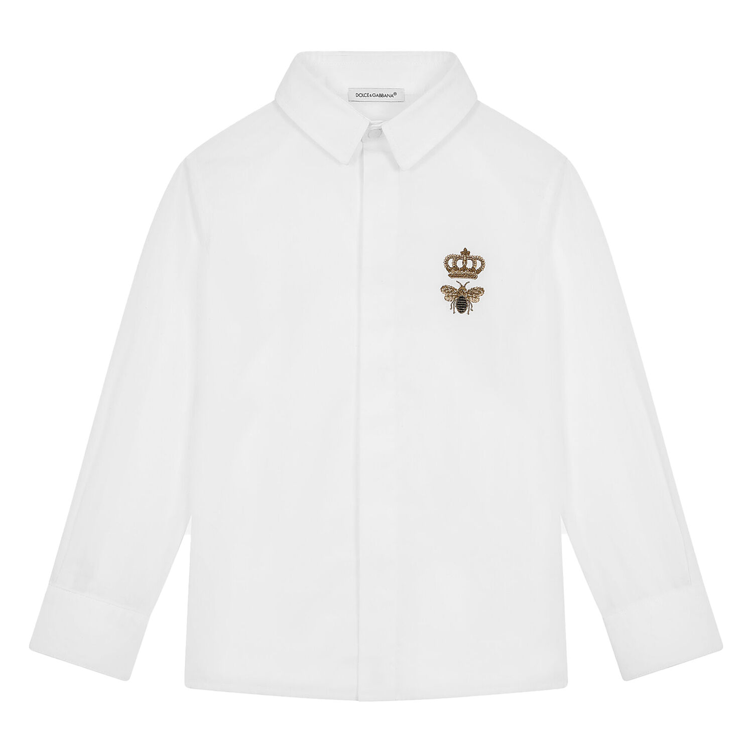 Boys White Bee & Crown Shirt, 1, hi-res