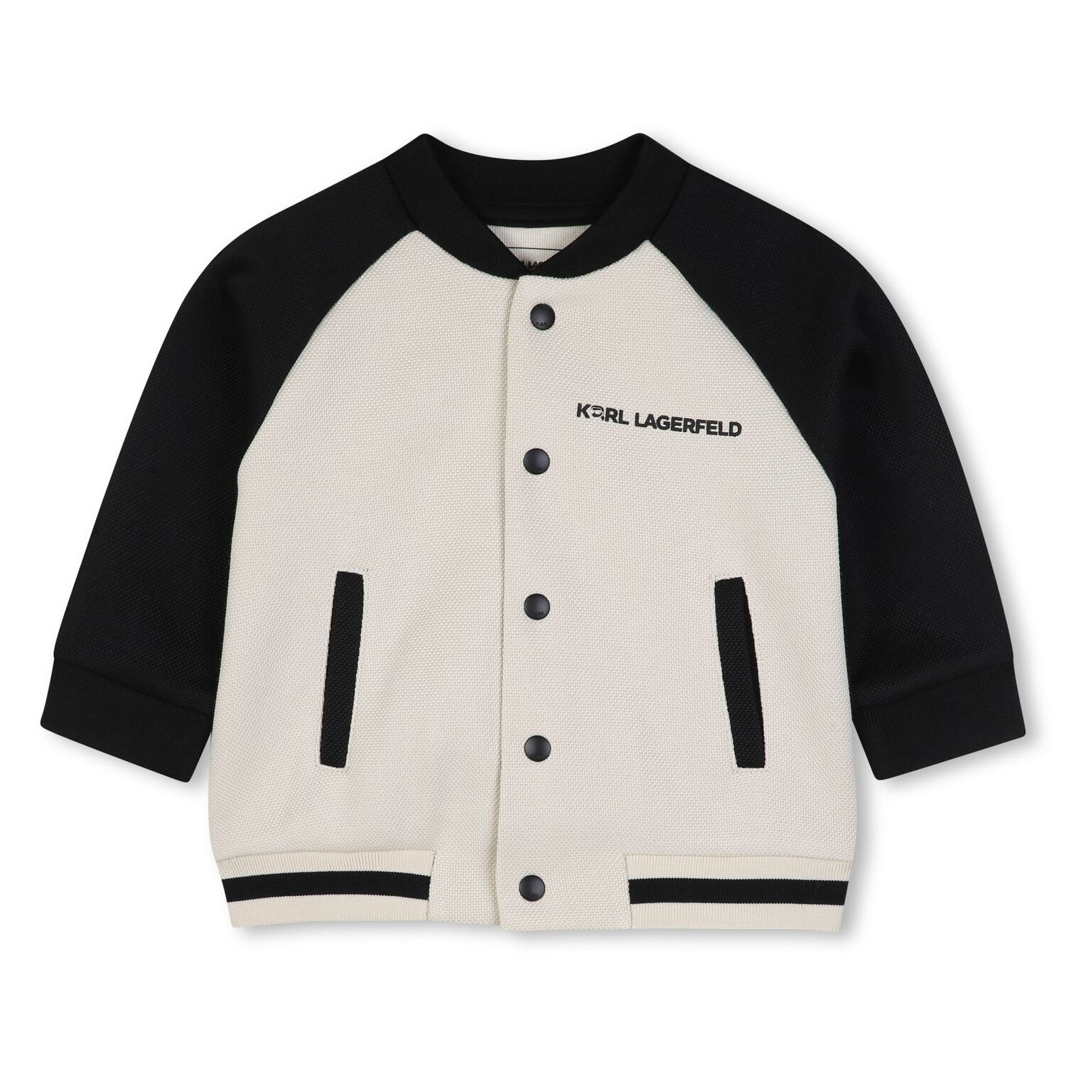 Younger Boys Black, Beige & White Logo Tracksuit Set, 1, hi-res