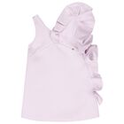 Girls Purple Satin Ruffled Dress, 1, hi-res