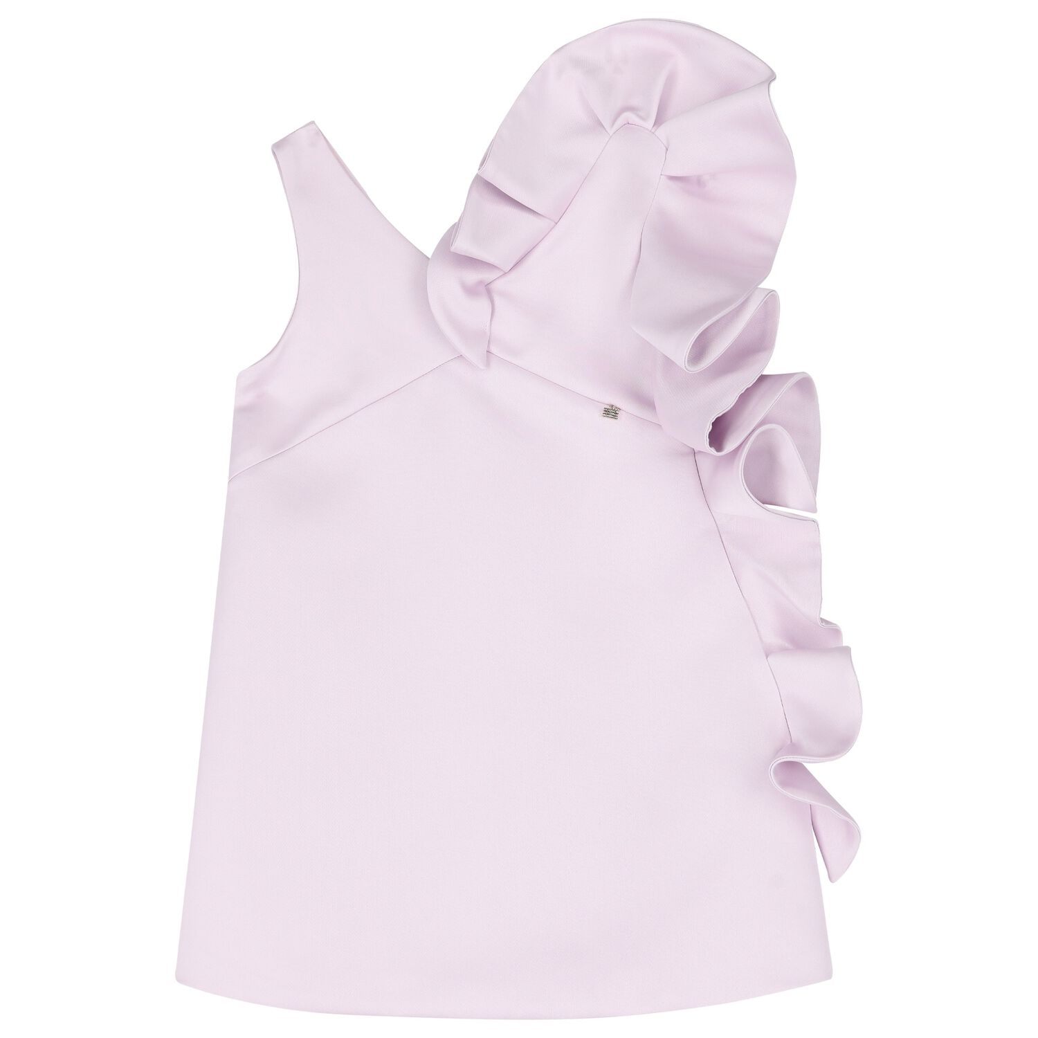 Girls Purple Satin Ruffled Dress, 1, hi-res image number null