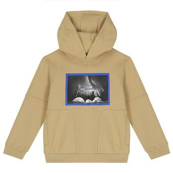 Boys Beige Hooded Top