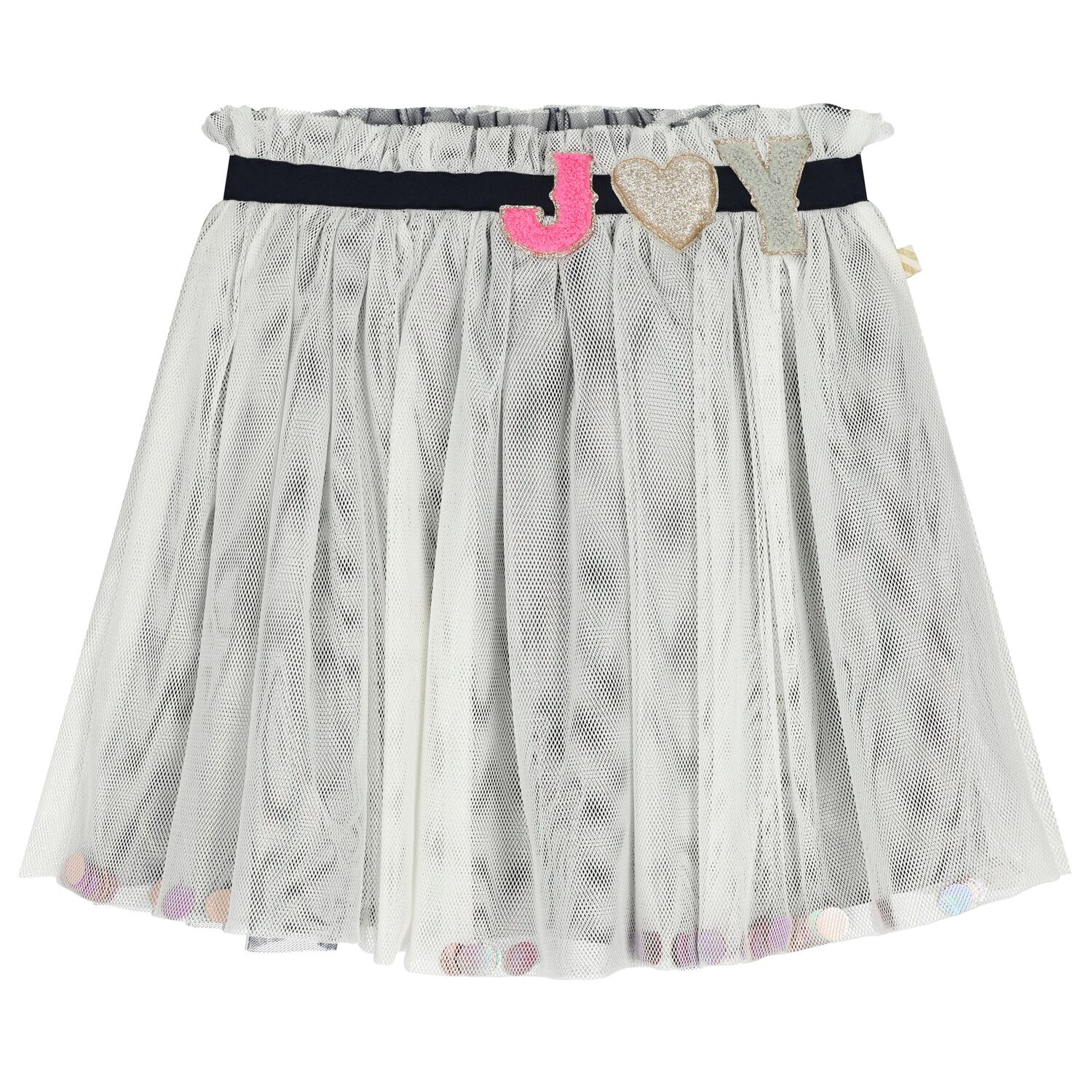 Girls White Tulle Skirt, 1, hi-res