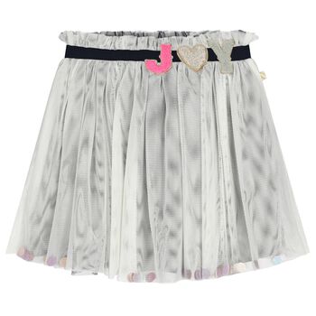 Girls White Tulle Skirt