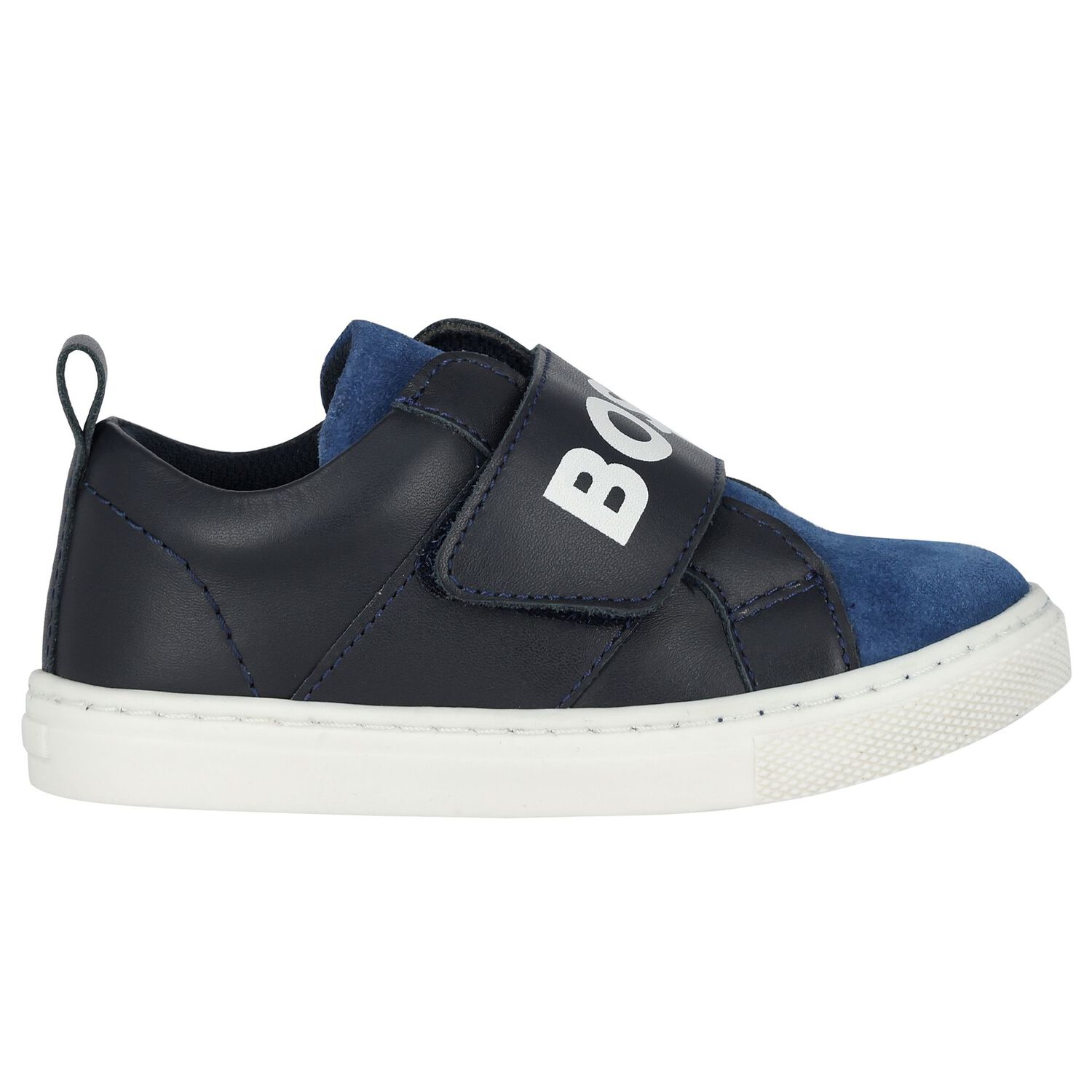 Boys Navy Blue Logo Trainers, 1, hi-res image number null