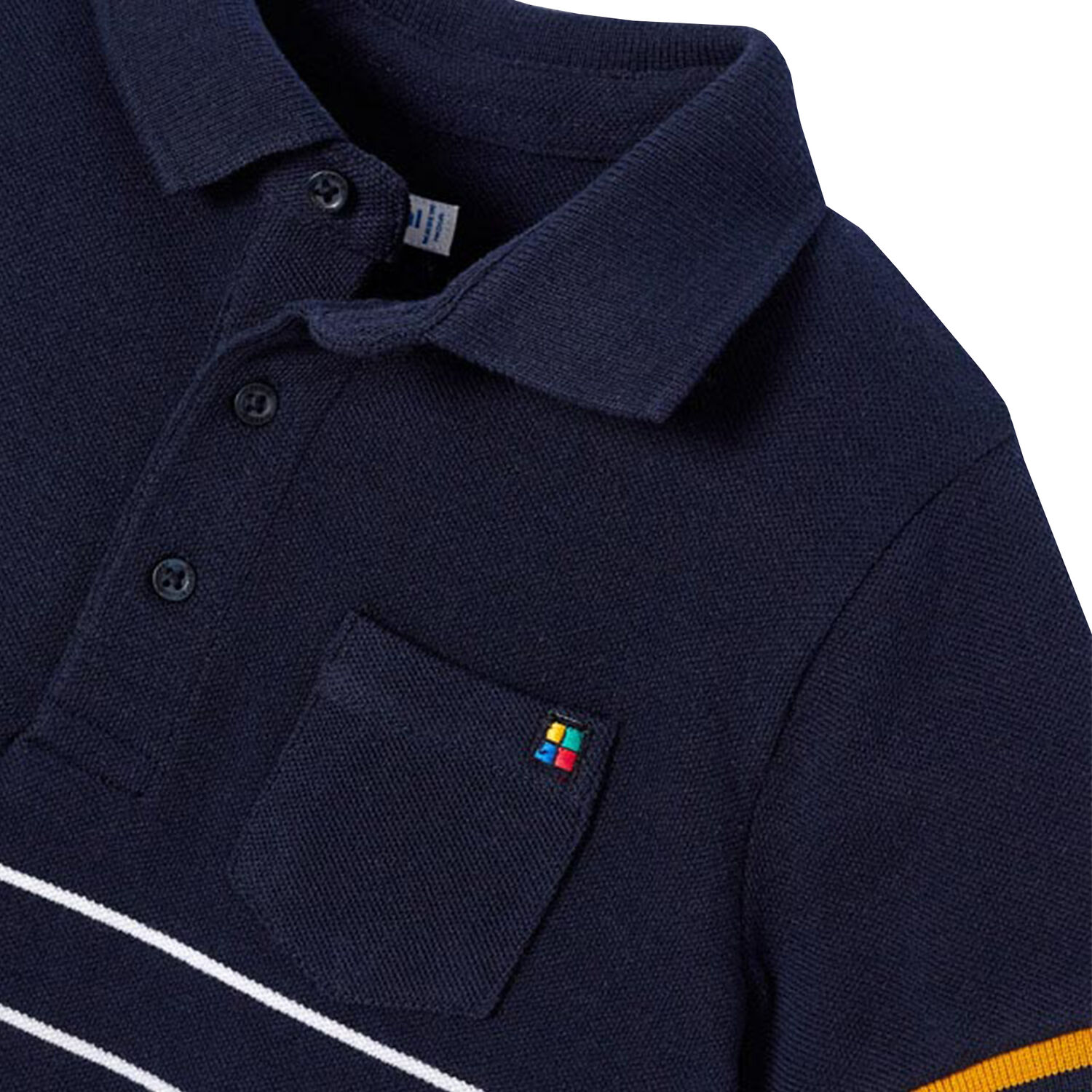 Boys Navy Striped Polo Shirt, 1, hi-res image number null