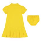 Baby Girls Yellow Logo Dress Set, 1, hi-res