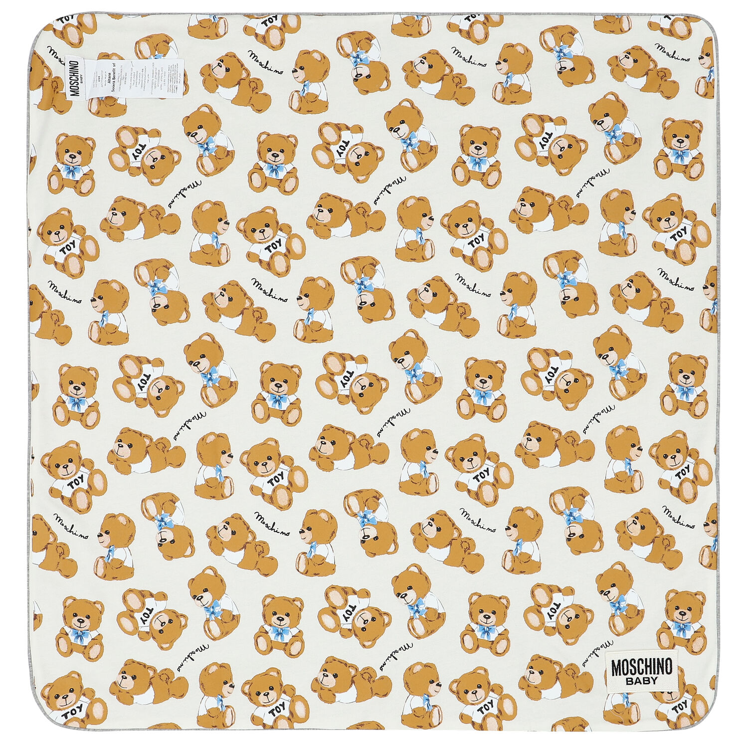 Grey Teddy Logo Baby Blanket, 2, hi-res