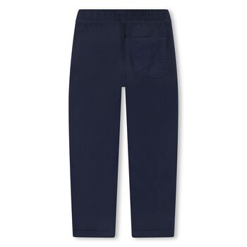 Boys Navy Blue Logo Trousers