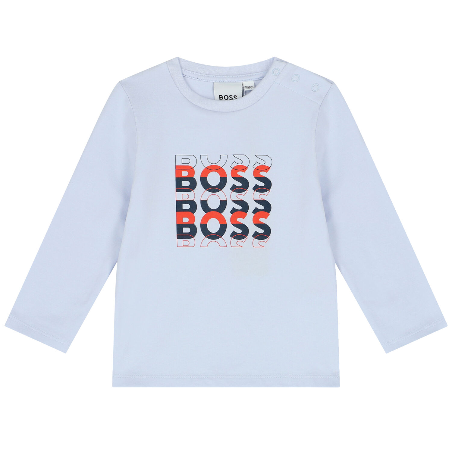 Younger Boys Blue Logo Long Sleeve Top, 1, hi-res image number null