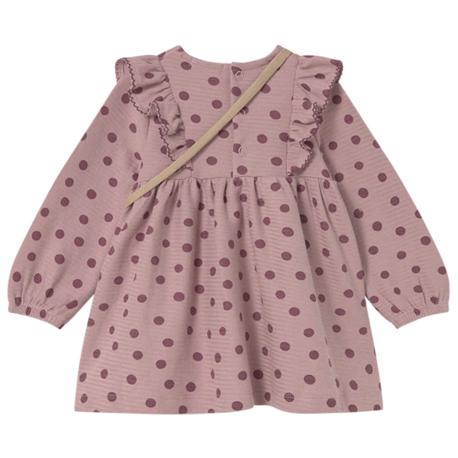 Younger Girls Pink Polka Dots Dress Set, 3, hi-res