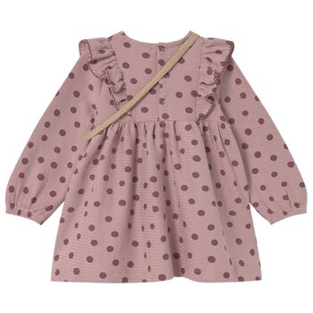 Younger Girls Pink Polka Dots Dress Set