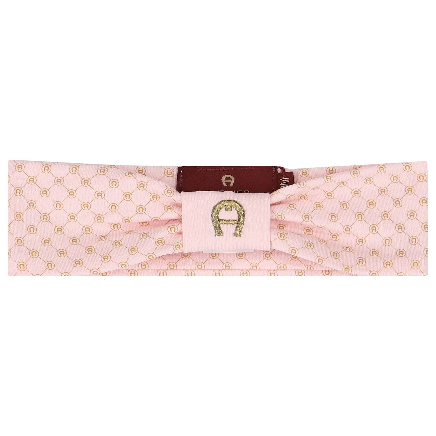 Baby Girls Pink & Gold Logo Headband, 2, hi-res image number null