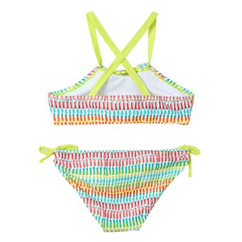 Girls Green Striped Bikini