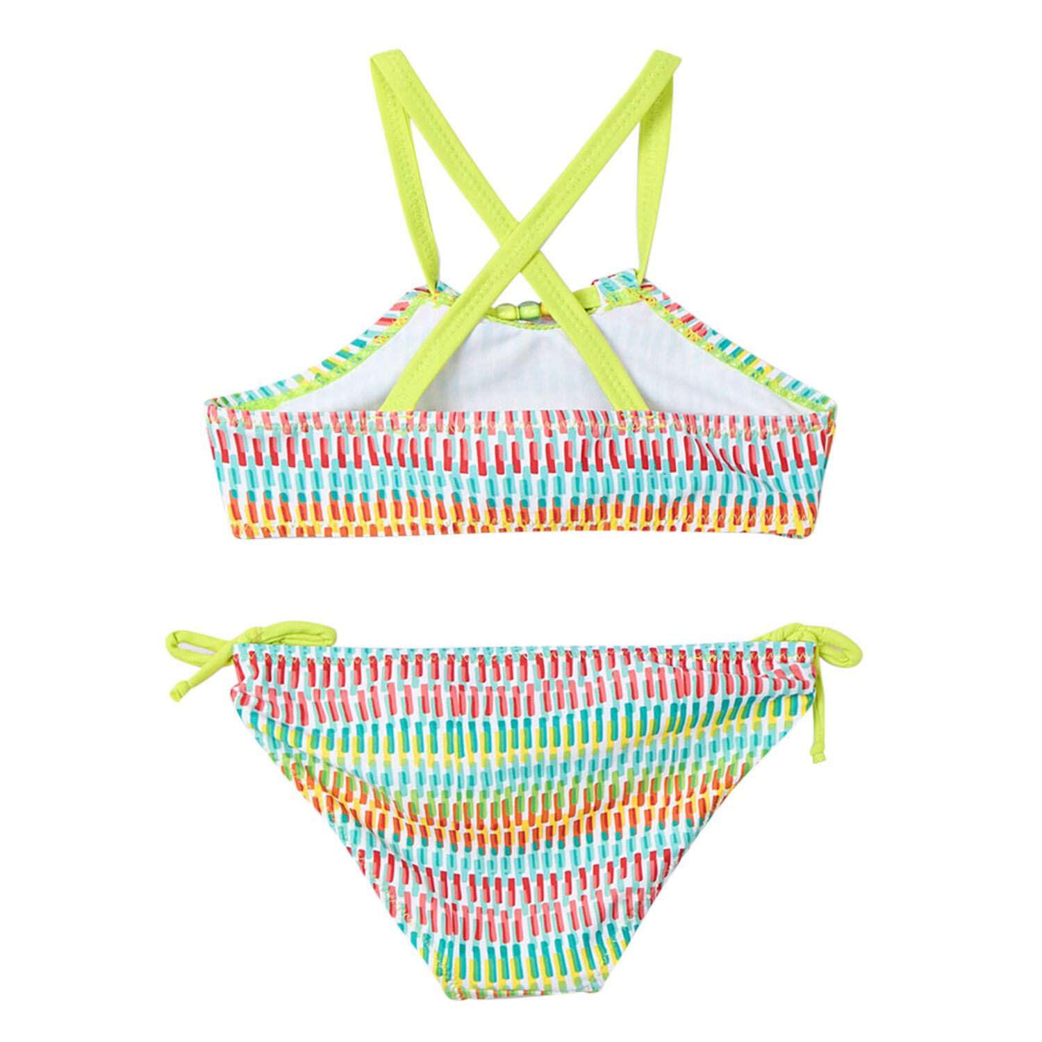 Girls Green Striped Bikini, 1, hi-res image number null