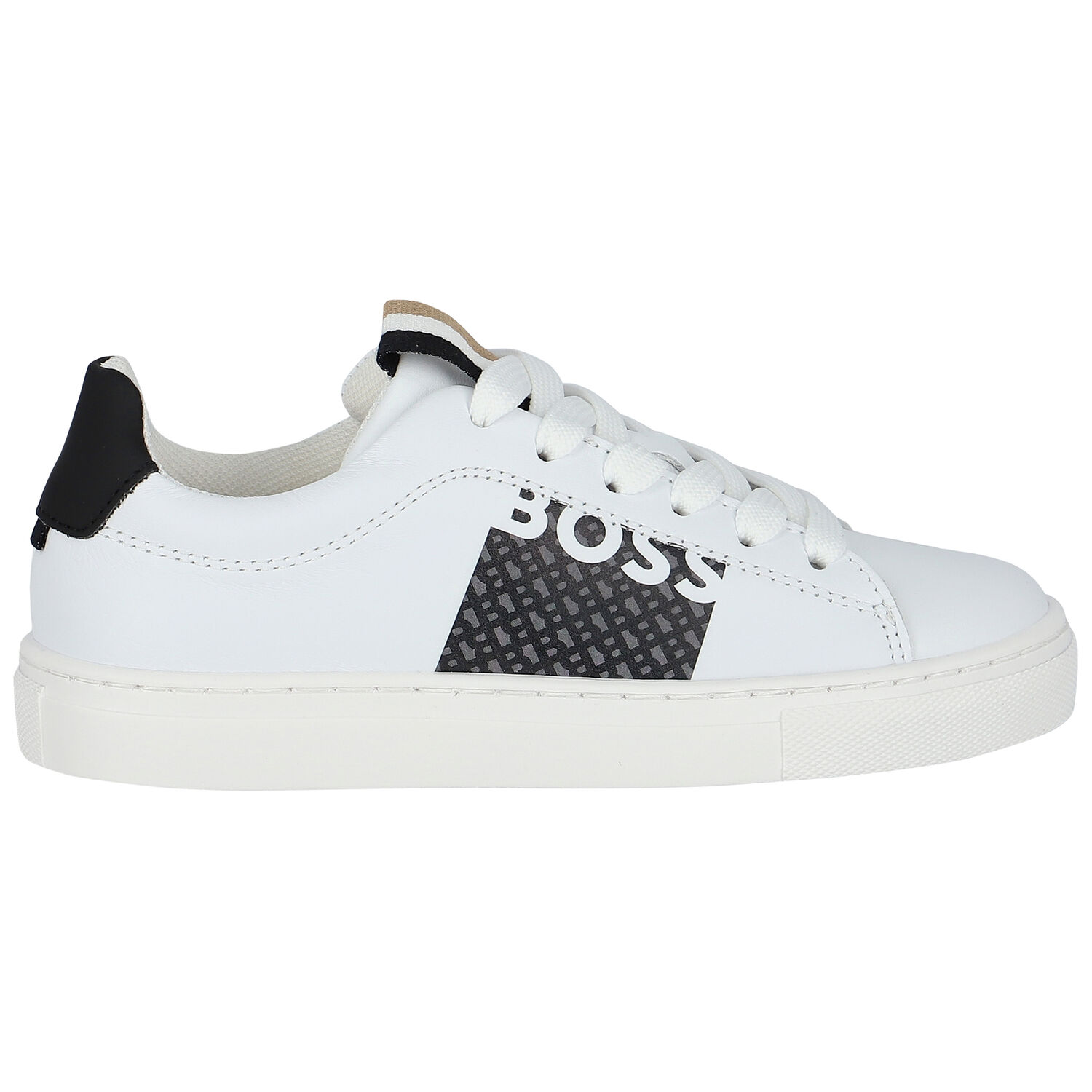 Boys White Logo Trainers, 1, hi-res image number null