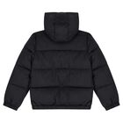Boys Black Logo Padded Puffer Jacket, 1, hi-res