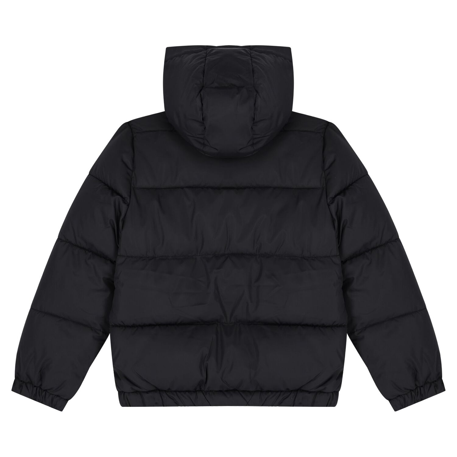 Boys Black Logo Padded Puffer Jacket, 1, hi-res image number null
