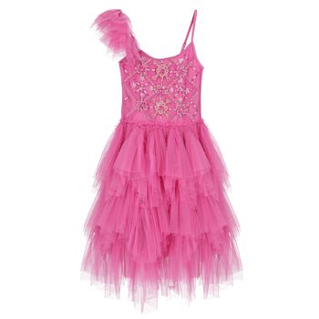 Girls Pink Embellished Tulle Dress Set